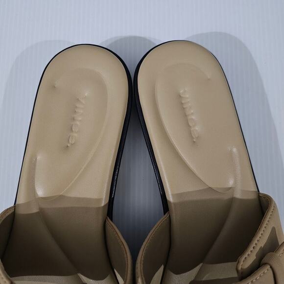 NEW Vince Rhode Sandal Dual Strap Slip On Slide Farro Tan Size 9.5 - Picture 7 of 13
